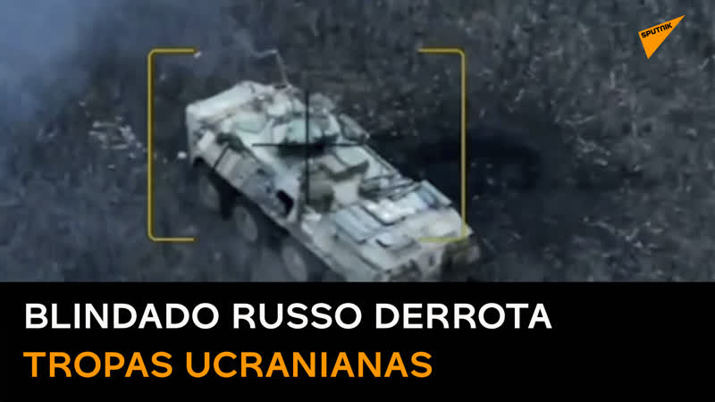 Blindado russo faz soldados ucranianos se render