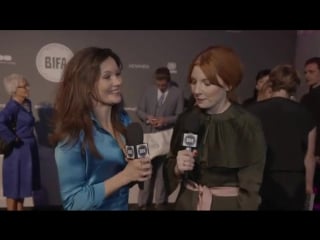 A brief interview with essie davis on the 2016 bifa black carpet