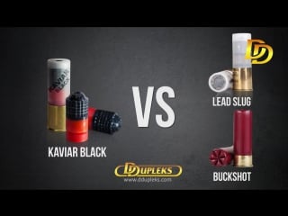 Kaviar black comparative test on water cans lead slug and buckshot