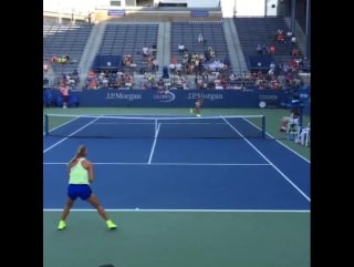 Vika and madison keys today on grandstand