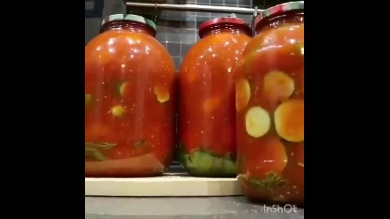 Огурцы в томатной залие