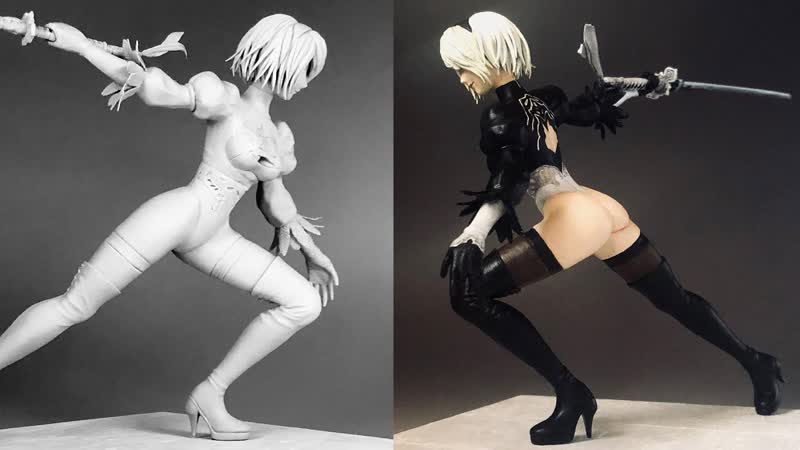 Nier automata из палок и глины энтузиаст слепил потрясающую фигурку 2b