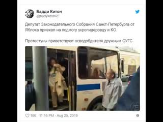 Депутат заксобрания санкт петербурга от яблока,борис вишневский приехал на подмогу кодле укропидеровцев