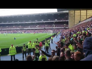 Hibs fans at ibrox