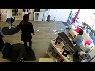 Deer jumps through window of long island hair salon