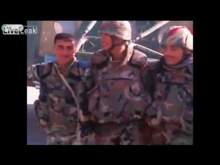 Syrian arab army soldiers before going into battle