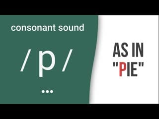 Consonant sound / p / as in "pie" american english pronunciation