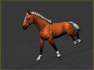 Horse лошадь lowpoly c анимацией