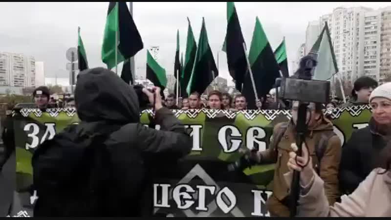 Шествие националистов "русского марша" в люблино