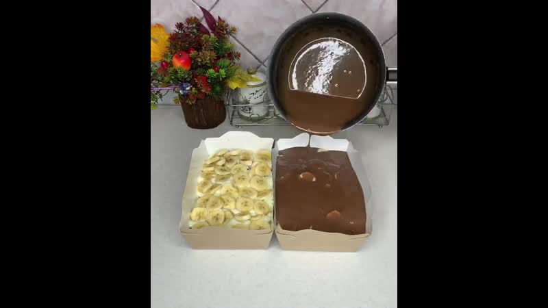 Трайфл с заварным кремом и бананом