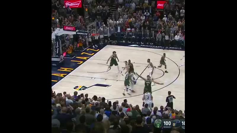 Bojan bogdanovic lets it fly from the corner for the @utahjazz tissotbuzzerbeater!