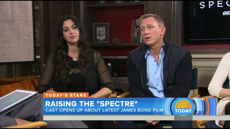 Daniel craig with actresses monica bellucci, naomie harris and lea seydoux