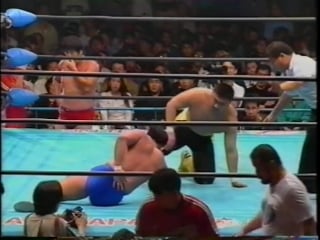 Jun akiyama/mitsuharu misawa/tsuyoshi kikuchi vs akira taue/toshiaki kawada yoshinari ogawa