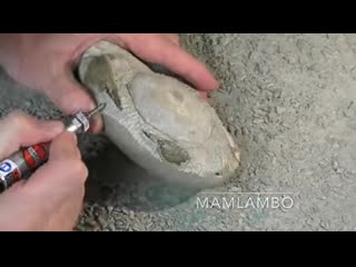 Exposing a 12 million year old fossil crab using a pneumatic engraver