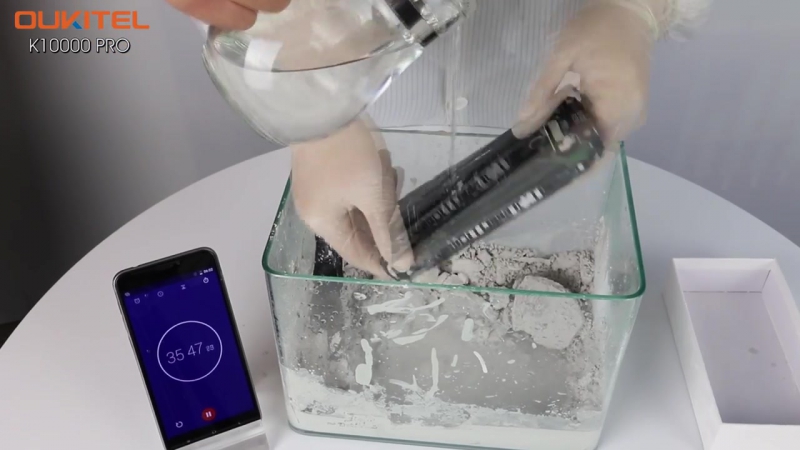 Oukitel k10000 max porn test in lime water and cement water