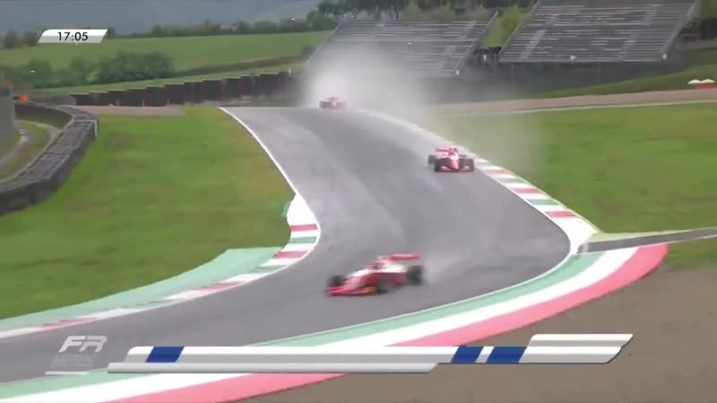 Arthur leclerc makes a superb move round the outside for the lead in mugello frec