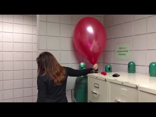 Fun experiment how big the balloon will inflate until it breaks before she ll get murdered