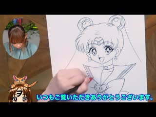 【チャレンジ】左利きが右手でセーラームーンのイラストを描けるのかやってみた。i drew an illustration of sailor moon