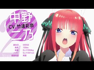 Gotoubun no hanayome 2 сезон трейлер с нино накано