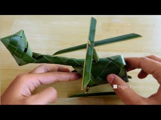 Вертолёт cara membuat helikopter kerajinan daun kelapa kreasi janur diy