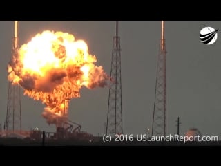 Взрыв ракеты falcon 9 на мысе канаверал