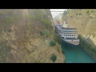 Braemar cruising through the corinth canal