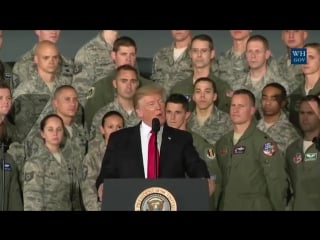 President trump delivers remarks to military personnel and families