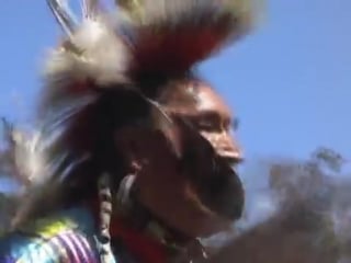 Native american indians shaman dance pow wow