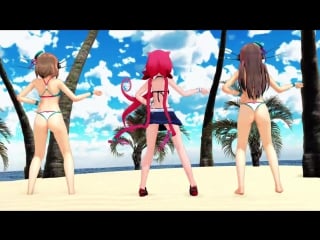 【mmd艦これ】水着な江風 麻耶 鳥海でライアーダンス【紳士向け】