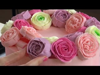 Cake trend buttercream flower wreath tutorial cake style