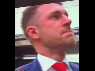 Aaron #ramsey crying as he bids fairwell to #arsenal