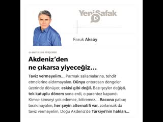 Faruk aksoy akdeniz’den ne çıkarsa yiyeceğiz… 09 05 2019