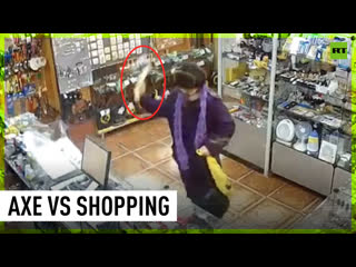 Axe wielding woman smashes up store