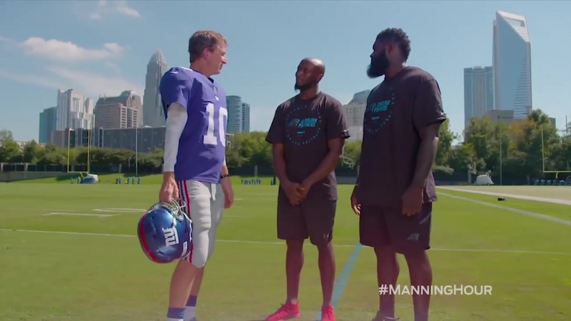 Cooper manning goes undercover with mario addison, james bradberry manning hour fox nfl