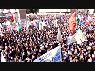 Lega kundgebung in rom 'wer armut sät, erntet proteste'