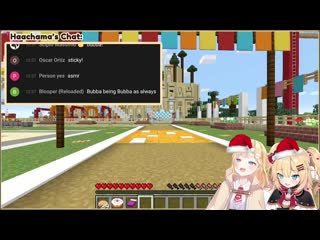 [holo hasami] haachama tells amelia your boobba is cute【hololiveen amelia watson & haachama minecraft collab】