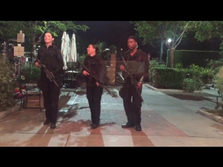 Bridget regan, marissa neitling and jocko sims shooting the last ship