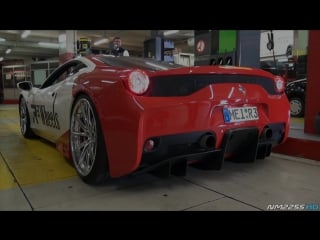 Ferrari 458 speciale with fi exhaust spitting flames huge sounds!!