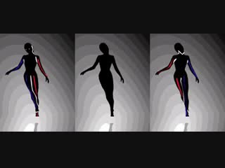 The middle dancer will spin clockwise or counterclockwise depending on if you look at the left or right one