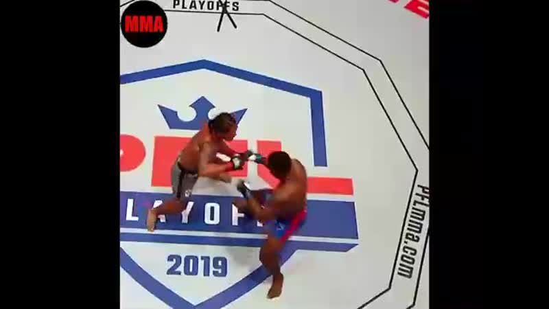 Жесткий нокаут и добивание