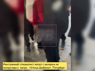 Иностранный специалист напал с шокером на контролёра в метро, «улица дыбенко», петербург