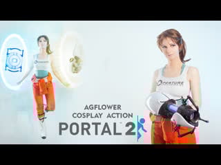 Chell and glados portal2 cosplay action