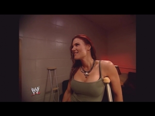 Kane chases after trish stratus backstage raw 2005