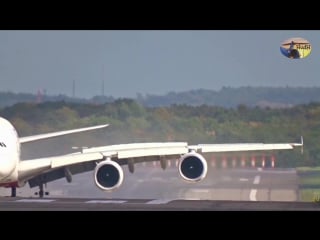 “sturm xavier” dangerous a380 slinging and bumpy landing at düsseldorf