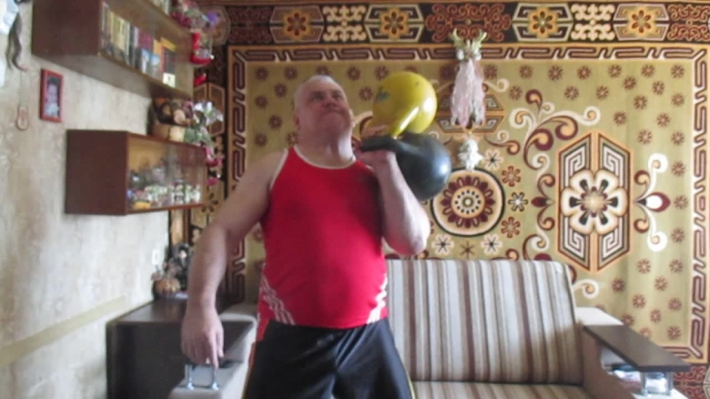 Тренироа с гирями лестничкой вниз 50 48 48 44 40 32