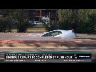 Crews repairing sinkhole that swallowed car in boulder