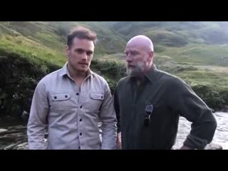 New video from @clanlands! looks like @samheughan @grahammctavish survived day 1! can’t wait for more! podcast