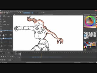 Lets animate ep 14 krita lara croft vs lizard 👄️🏹