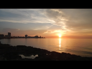 The sunset of malecon, habana, cuba