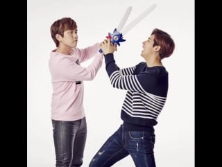 [backstage][160407] cnu and sandeul @ "scene playbill" magazine photoshoot backstage